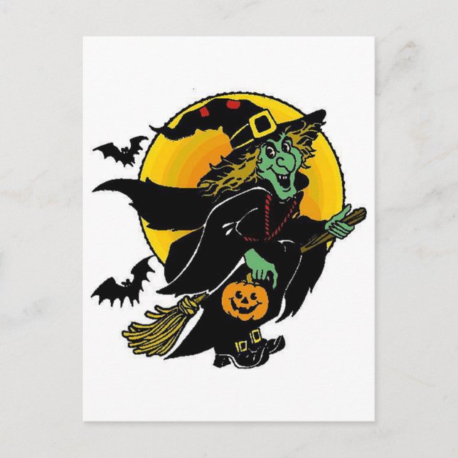 Cartão Postal Bruxa Feliz (Frente)