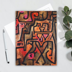 Cartão Postal Bruxa Florestal, Paul Klee Abstrato Art