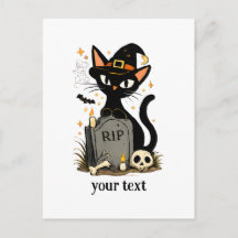 Bruxa Fofa Gato Preto Cemitério Halloween