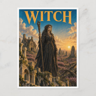 Cartão Postal Bruxa, Monstro de Fantasia Gótica