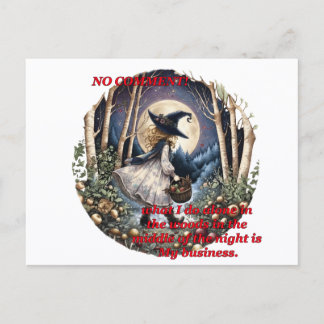 Cartão Postal Bruxa Pequena Floresta Noturna Sem Comentários Eng