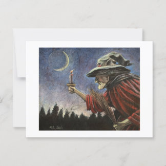 Cartão Postal Bruxa Salem debaixo da Lua