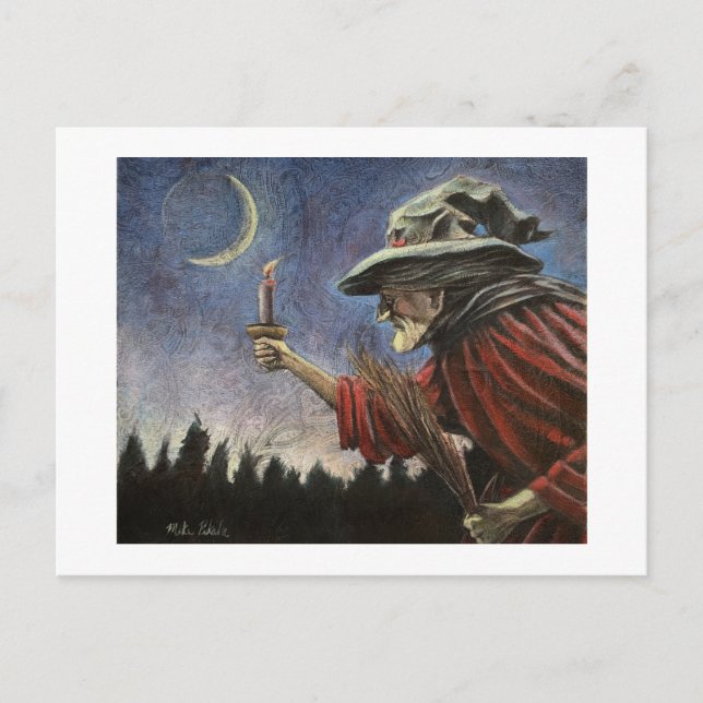 Cartão Postal Bruxa Salem debaixo da Lua (Frente)