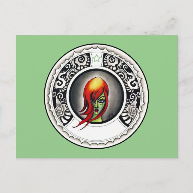 Cartão Postal Bruxa Verde (Frente)