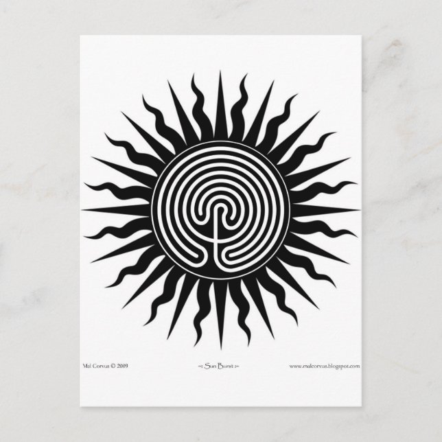 Cartão Postal Bruxaria: Sun Burst; Labirinto nº 4 (Frente)