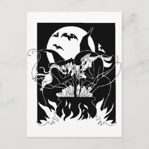 Cartão Postal Bruxas de Halloween