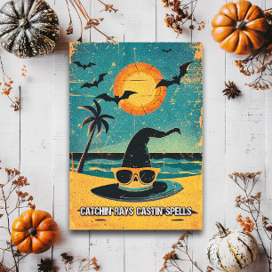 Cartão Postal Bruxas Gothicas de Verão Capturando Raios e Lançan
