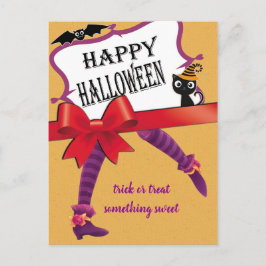 Cartão Postal bruxas no Halloween