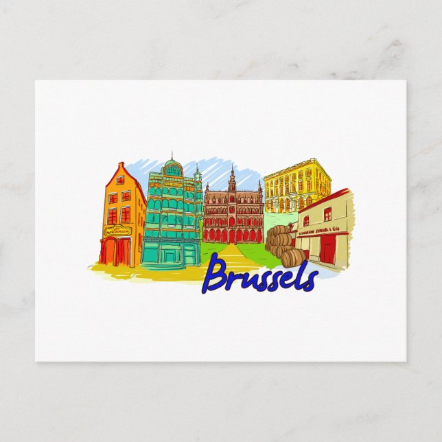 Cartão Postal Bruxelas - Bélgica (Frente)