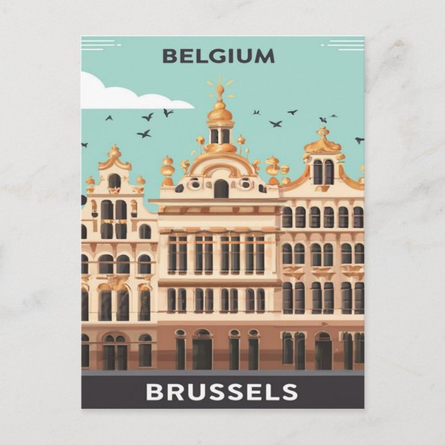 Cartão Postal Bruxelas, Bélgica (Frente)