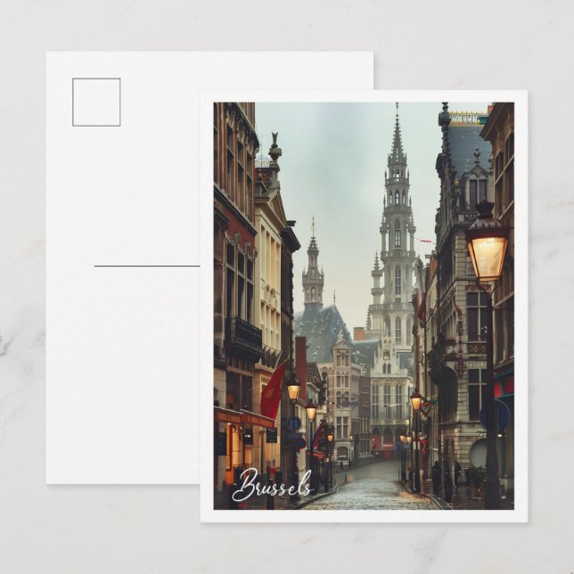 Cartão Postal Bruxelas Bélgica Art viagem (Frente/Verso)