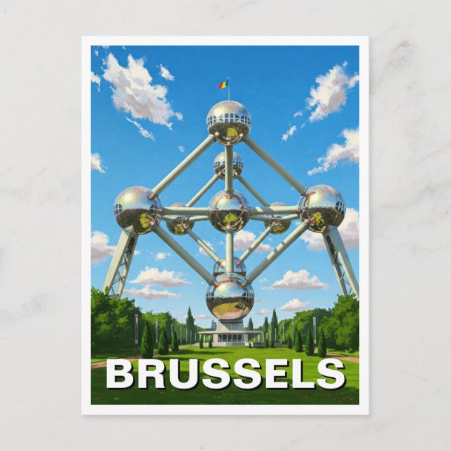 Cartão Postal Bruxelas Bélgica Atomium Viagem (Frente)