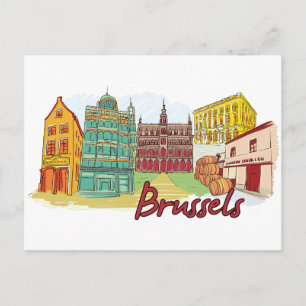 Cartão Postal Bruxelas, Bélgica Cidade Famosa