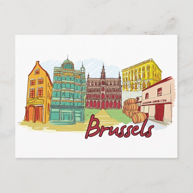 Cartão Postal Bruxelas, Bélgica Cidade Famosa (Frente)