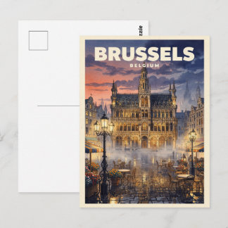 Cartão Postal Bruxelas Bélgica Viagem Vintage