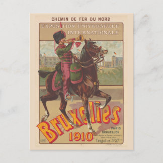 Cartão Postal Bruxelles Bélgica Poster vintage 1910