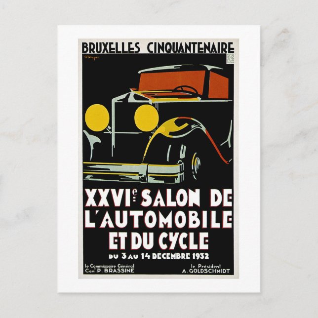 Cartão Postal Bruxelles Cinquantenaire XXVI Salon de L' Autos (Frente)
