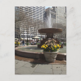 Cartão Postal Bryant Park Fountain Nova Iorque Springtime NYC