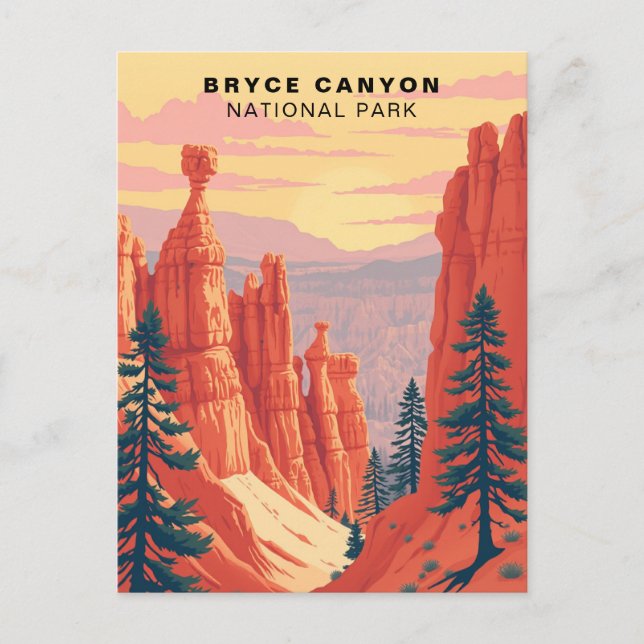 Cartão Postal Bryce Canyon National Park Retro EUA (Frente)