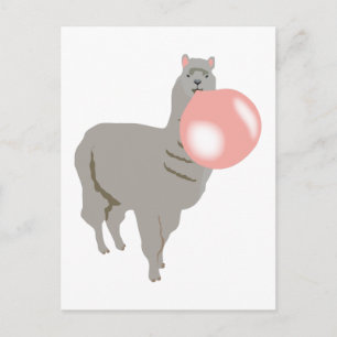 Cartão Postal Bubble Gum Llama Explosão