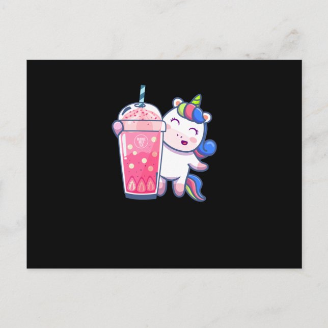 Cartão Postal Bubble Tea Unicorn Gift (Frente)