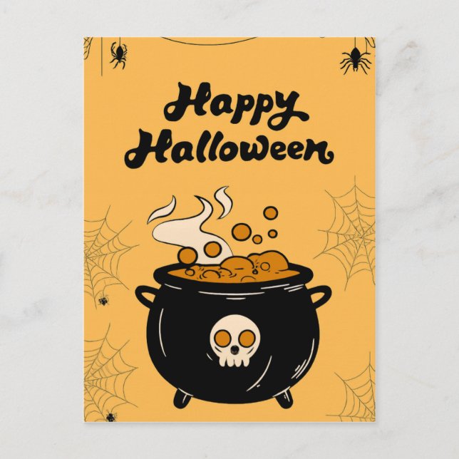 Cartão Postal Bubbling Cauldron Halloween Card – Spooky Eyeballs (Frente)