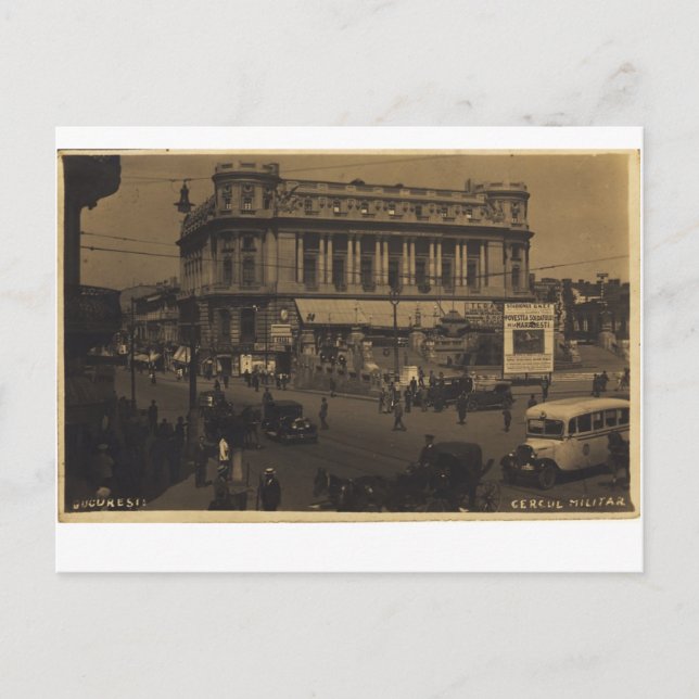 Cartão Postal Bucareste Palace Cerrua Militar Național (Frente)