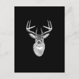 Cartão Postal Buck no veado preto design branco da cauda
