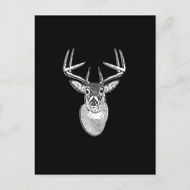Cartão Postal Buck no veado preto design branco da cauda (Frente)
