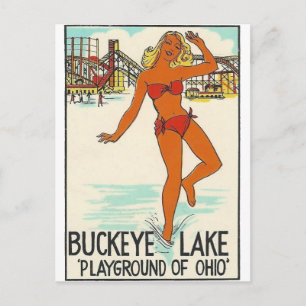 Cartão Postal Buckeye Lake, Viagens vintage de Ohio