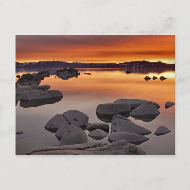 Cartão Postal Buck's Beach Sunset, Lago Tahoe... (Frente)