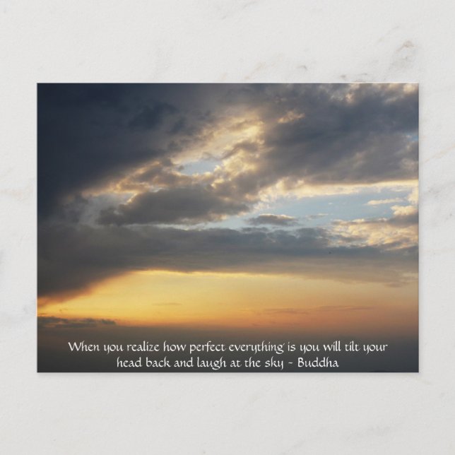 Cartão Postal Buda Citação - Quando você percebe o quão perfeito (Frente)