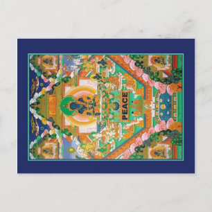 Cartão Postal Buda da Paz: Akshobhya: Tibetano Thangka: