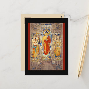Cartão Postal Buda em pé Dinastia Tang Dunhuang Rota da Seda