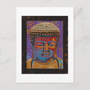 Cartão Postal Buda pintado, enquadrado