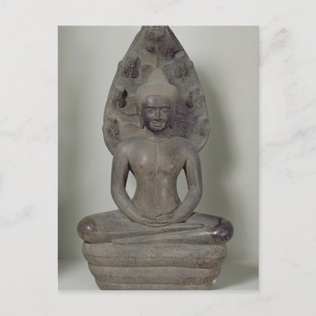Cartão Postal Buda sentado em meditação sobre Naga, Angkor (Frente)