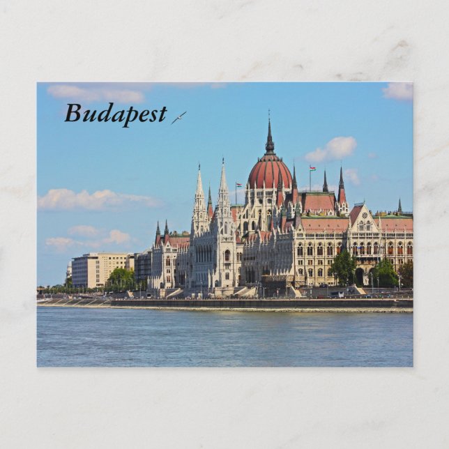 Cartão Postal Budapest, a construção do parlamento, Budapest (Frente)