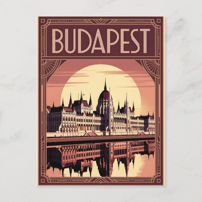 Cartão Postal Budapest art deco vintage (Frente)
