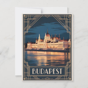 Cartão Postal Budapest art deco vintage