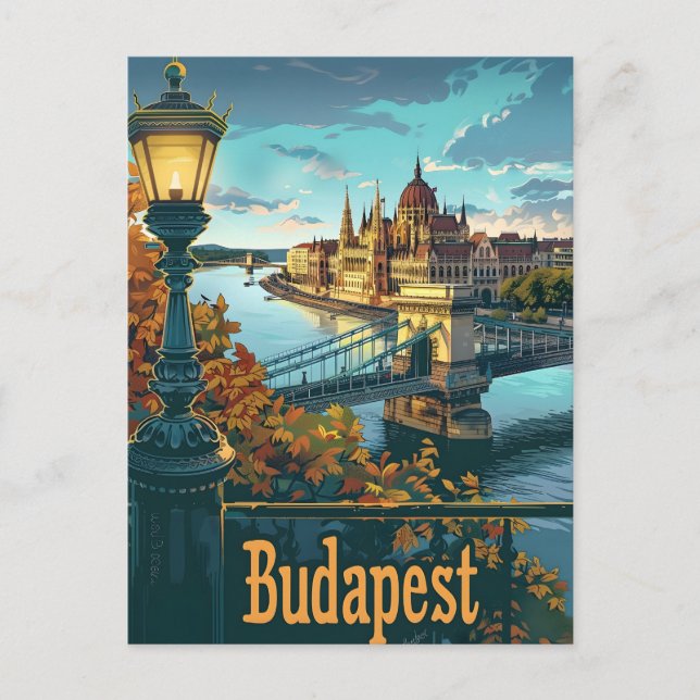 Cartão Postal Budapest Danúbio (Frente)