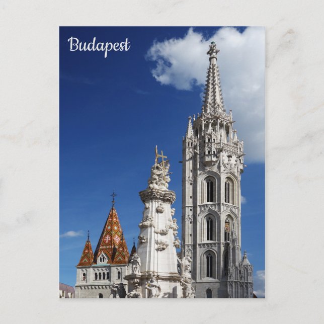 Cartão Postal Budapest Hungary Matthias Church (Frente)