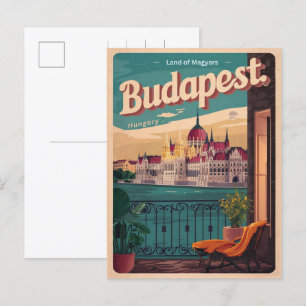 Cartão Postal budapest hungary vintage elizabeth bridge Gifts
