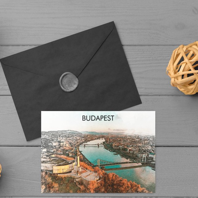 Cartão Postal Budapest Hungria Danúbio Panorama (budapest hungary danube view)