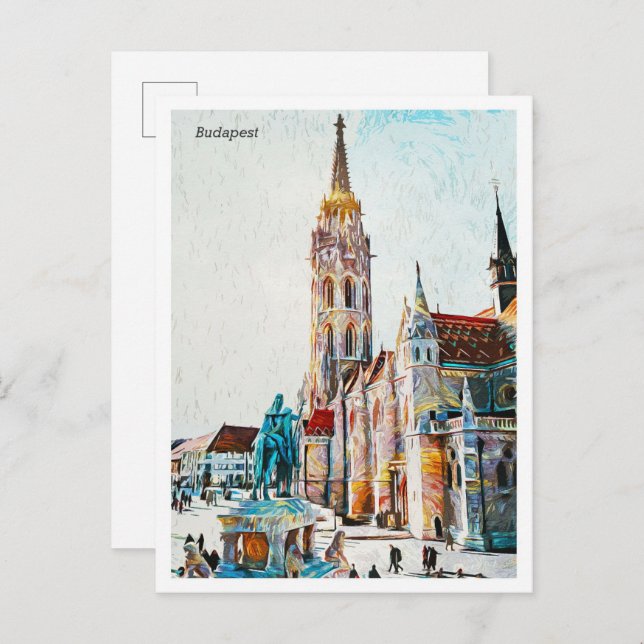 Cartão Postal Budapest Hungria Linda Cidade de Pintura Petrolífe (Frente/Verso)
