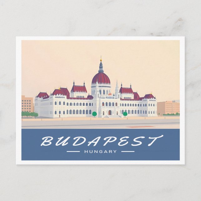 Cartão Postal Budapest Hungria Parlamento Building Viagem (Frente)