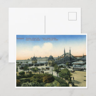 Cartão Postal budapest hungria vintage francis joseph bridge