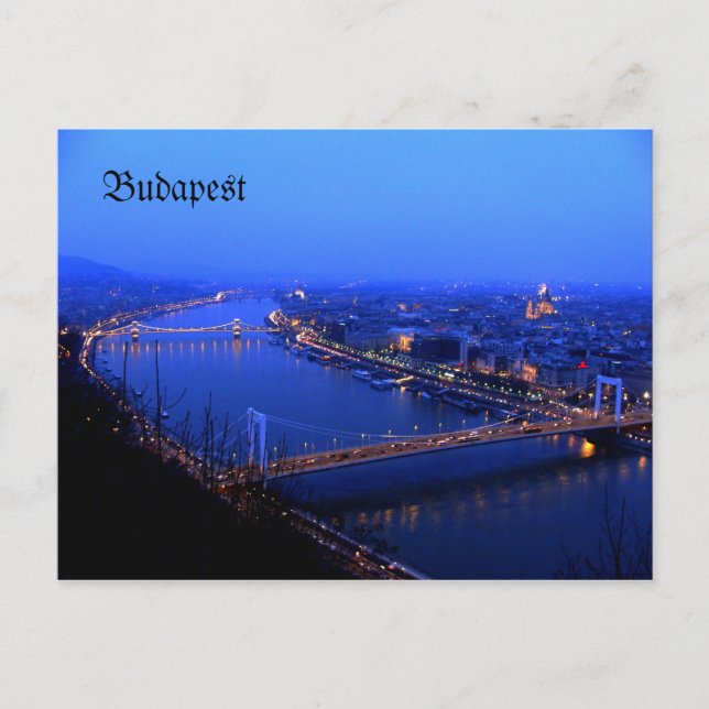 Cartão Postal Budapest kilato, Budapest postal Danúbio (Frente)