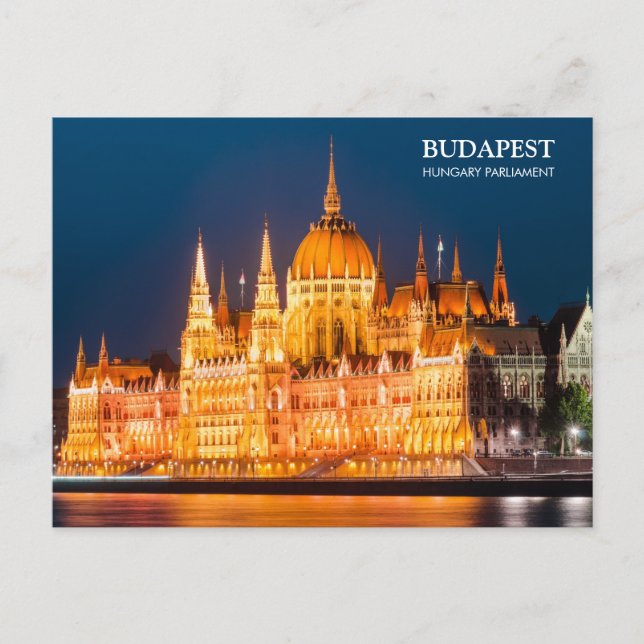 Cartão Postal Budapest Parliament in night Postcard (Frente)