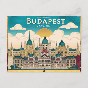 Cartão Postal Budapest Skyline Viagem Captivation Trabalho de ar