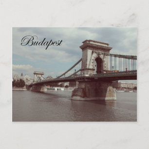Cartão Postal Budapest Széchenyi Chain Bridge Vintage Postcard.